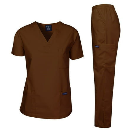 - Dagacci Scrubs Medical Uniform Men Scrubs Set Medical Scrubs Top and Pantss (Brown, M)