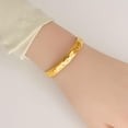 thumbnail image 5 of Stainless Steel Classic Plain Hammered Finish Evil Eye Style Open Cuff Bangle Bracelet, 5 of 8