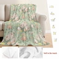 thumbnail image 5 of Green Flowers Blanket Soft Cozy Warm Throw Blanket for Couch, Plush Fuzzy Flannel Fleece Blankets for Sofa, Farmhouse Botanical Floral Leaves Art Bed Blankets Lightweight Gifts for Women, 40"x50", 5 of 9