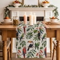 thumbnail image 2 of Table Runner 72 Inches Long for Kitchen Dining, Farmhouse Parrots Dresser Scarf Farmhouse, Dining Table Decorations for Wedding/Parties, Spring Summer Botanical Leaves Burlap 18 x 72 In, 2 of 8