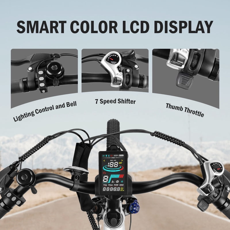 Electric Bike for Adults,over 750W Peak Motor Ebike,Up to 55Miles,over 20MPH E Bicycle,7-Speed,(Purple)