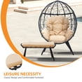 thumbnail image 4 of Uforic Outdoor PE Rattan Egg Chair with Stand and Ottoman with Footrest for Patio, Garden, Beige, 4 of 7