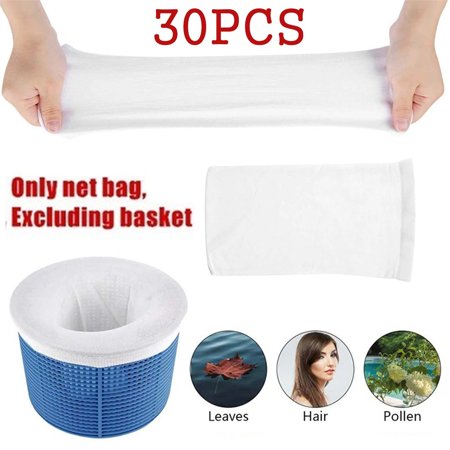 30PCS Pool Skimmer Socks Household Perfect Savers Nylon Mesh for Filters Baskets Skimmers Swimming Pool Accessories