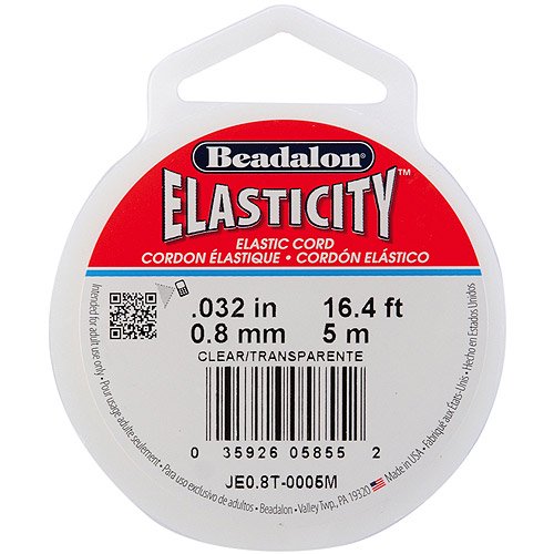 Beadalon Elasticity Elastic Cord 0.8mm Diameter, 5m