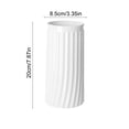 thumbnail image 3 of Dongrere Tall Ribbed Plastic Vase Clear Straight Cylinder Wide Mouth Flower Vase for Wedding Table Centerpiece Indoor Decor, 3.3x7.8 Inch, White, 3 of 6