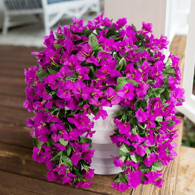 Flores artificiales de buganvilla para decoración exterior (2 unidades)