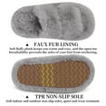 thumbnail image 2 of Women's Open Toe Fashion Double Strap Fuzzy Slippers,Soft and Cute Fluffy Faux Plush Indoor Outdoor Slip On Bedroom House Shoes/Gray, 2 of 8