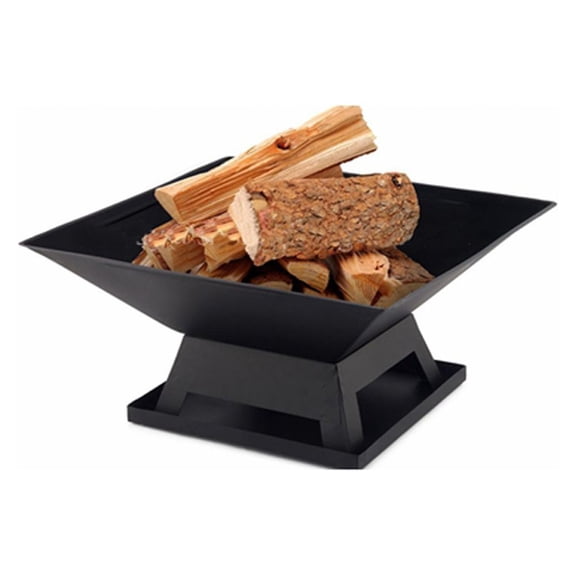 Modern Square Outdoor Fireplace Fire Pit, Multifunctional BBQ Brazier Wood Stove for Patio Garden Yard Heating & Barbecue