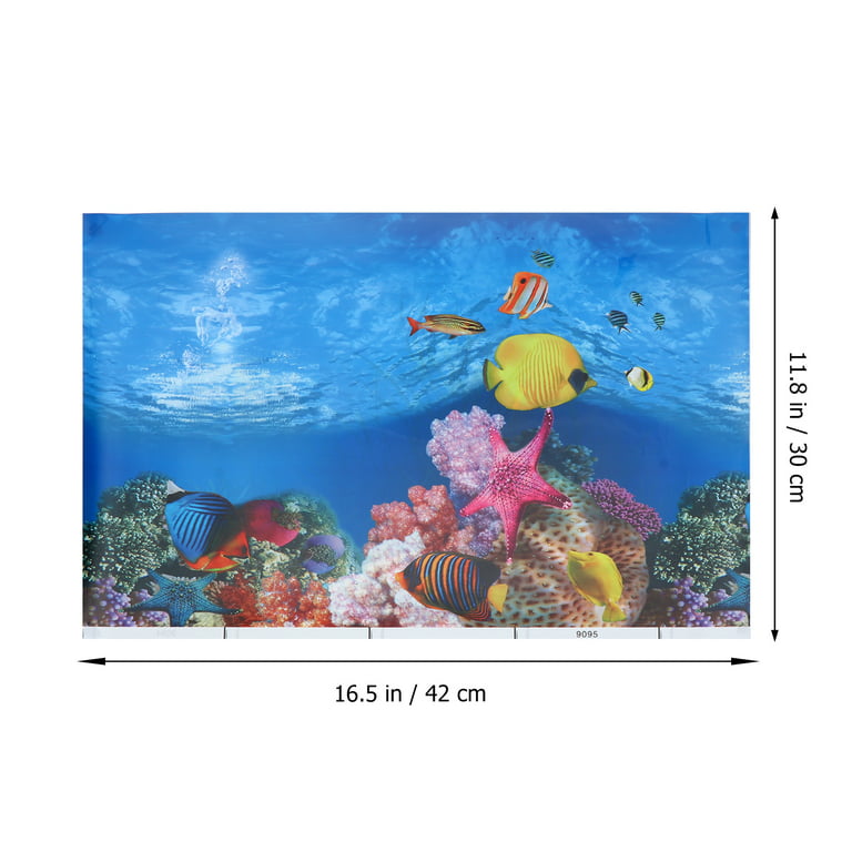 Tank Decor 3d Stickers Fish Wall 10 Gallon Background Fondos Pantalla  Aquarium 48 X 24 Double Sided PCS 