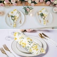 thumbnail image 2 of Yellow Flowers Spring Cloth Napkins, Elegant Farmhouse Botanical Washable and Reusable Dinner Napkins Set of 8, Table Napkin for Kitchen Party Birthday Wedding Hotel Housewarming 20"x20", 2 of 8