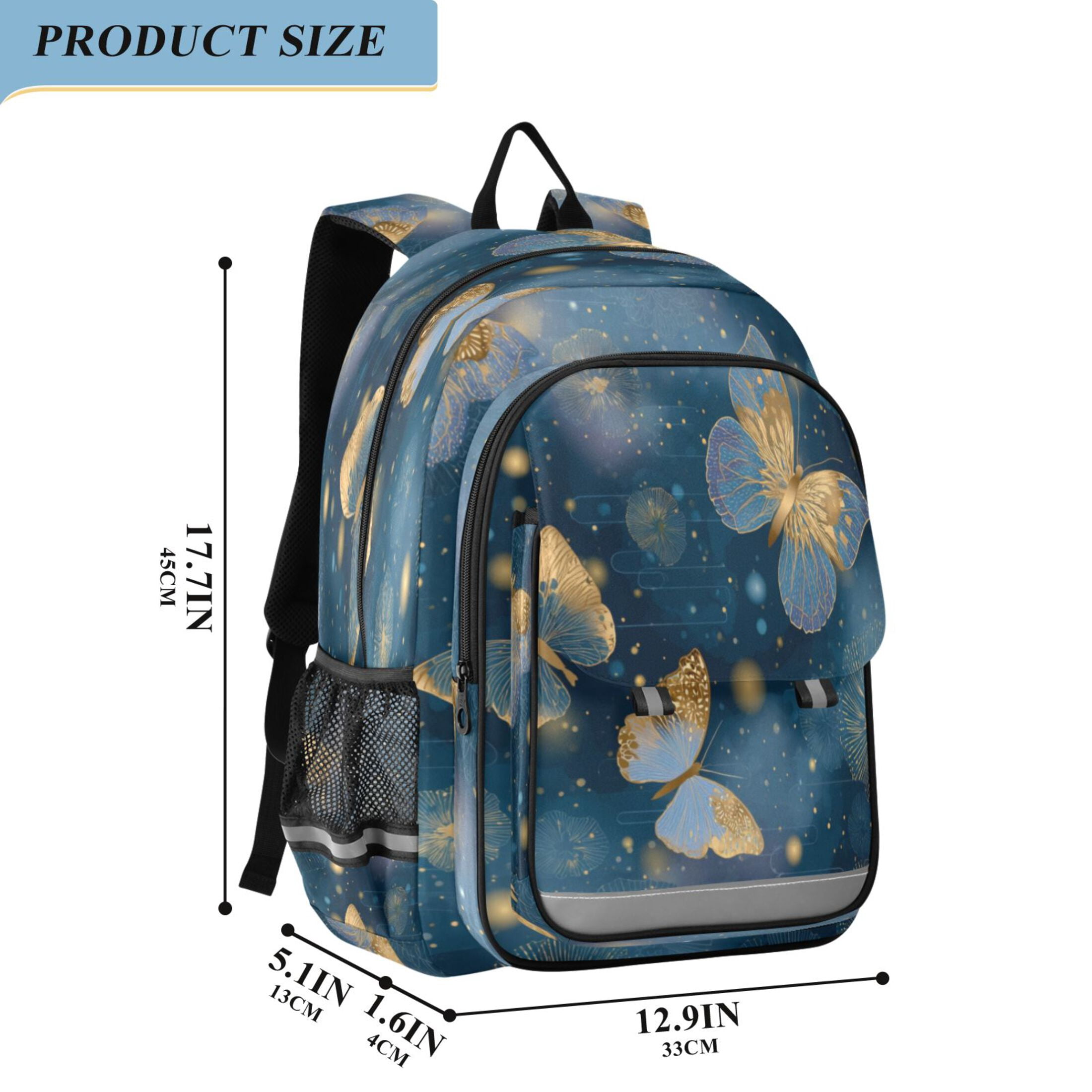Backpack 12.9 *5.1 * 17.7 Inches Outing Backpack, Shopping Backpack, Travel Backpack Traditional Japanese Butterfly