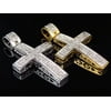 Genuine Diamond Mini Pave Cross Pendant In Yellow or White Gold Finish (0.75ct)