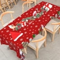 thumbnail image 5 of Christmas Tablecloth 60 x 102 Inch Red Snowman Snowflake Table Cover Seasonal Rectangle Winter Farmhouse Table Cloth, 5 of 6
