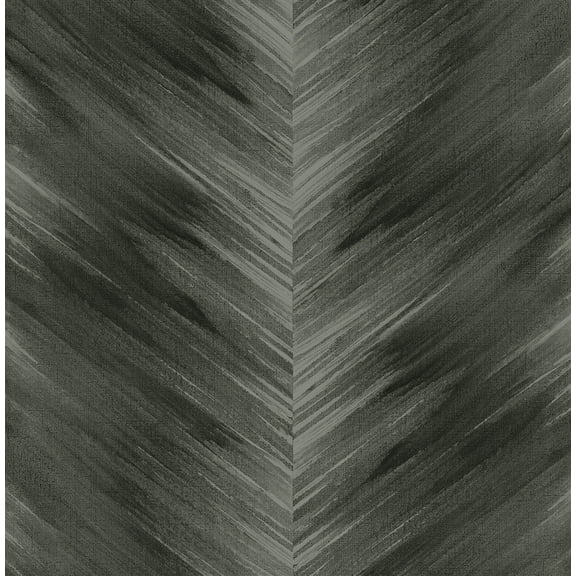 Harry & Grace Charcoal Washed Chevron Peel and Stick Wallpaper - 20.5 ft. W x 18 ft. L Roll