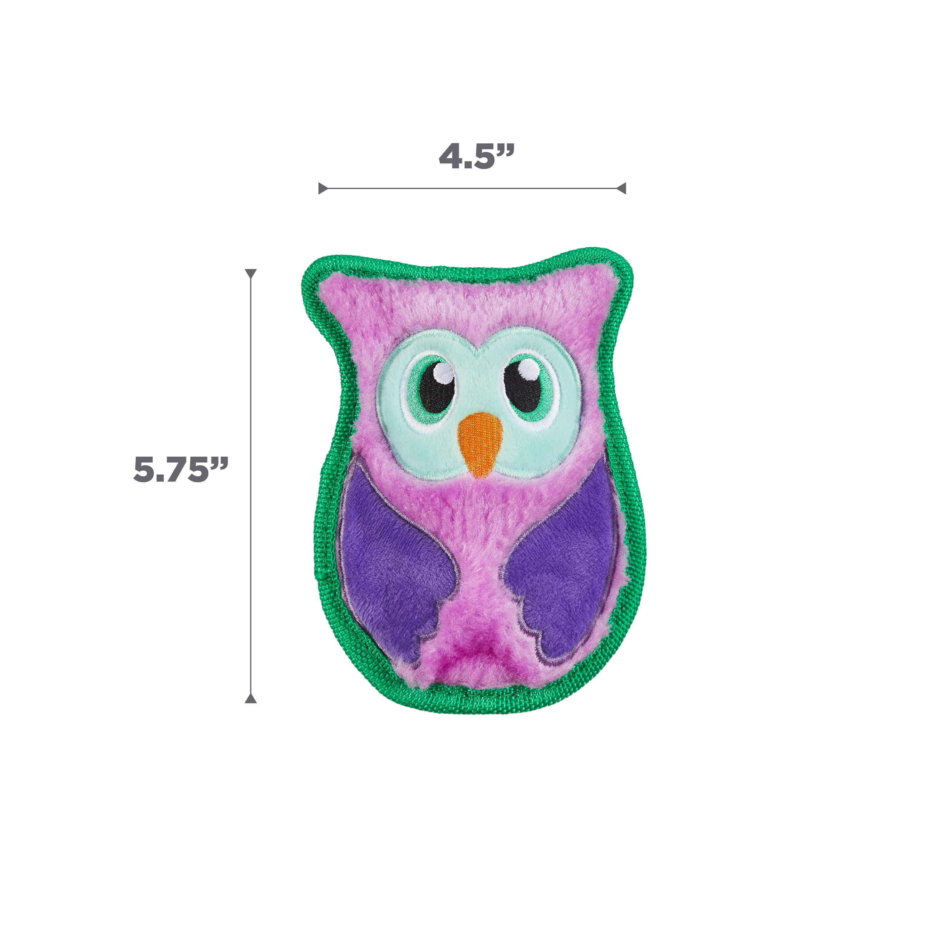 Outward Hound Durablez Minis – Squeaky Plush Dog Toy, No Stuffing for Less Mess, Interactive & Tough, Jumbo Squeaker, Puppies & Small Dogs, Owl, 5.8"
