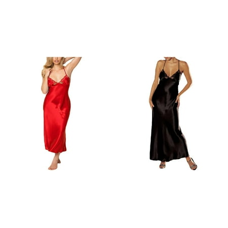 2-Pack Women Lingerie Lace Underwear Sleepskirt Satin Lace Long Gown Lingerie for Women Open Womens Lingerie Exotic Lingerie Womens Lingerie Lingerie Bodysuit with Push