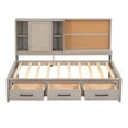 thumbnail image 6 of MODERNLUXE Twin Size Captain Bed with Drawers and Shelves, Cork Board and USB Ports Design, Antique Gray, 6 of 15