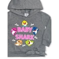 thumbnail image 2 of Baby Shark Baby & Toddler Girl Fleece Tie-Front Pullover Hoodie Sweatshirt & Leggings, 2pc Outfit Set (2T-4T), 2 of 4