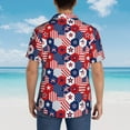 thumbnail image 4 of Pofeuu American Stars2 Print Hawaiian Shirt for Men Sleeves Casual Button Down Summer Beach Dress Shirts T-Shirts,Medium, 4 of 7