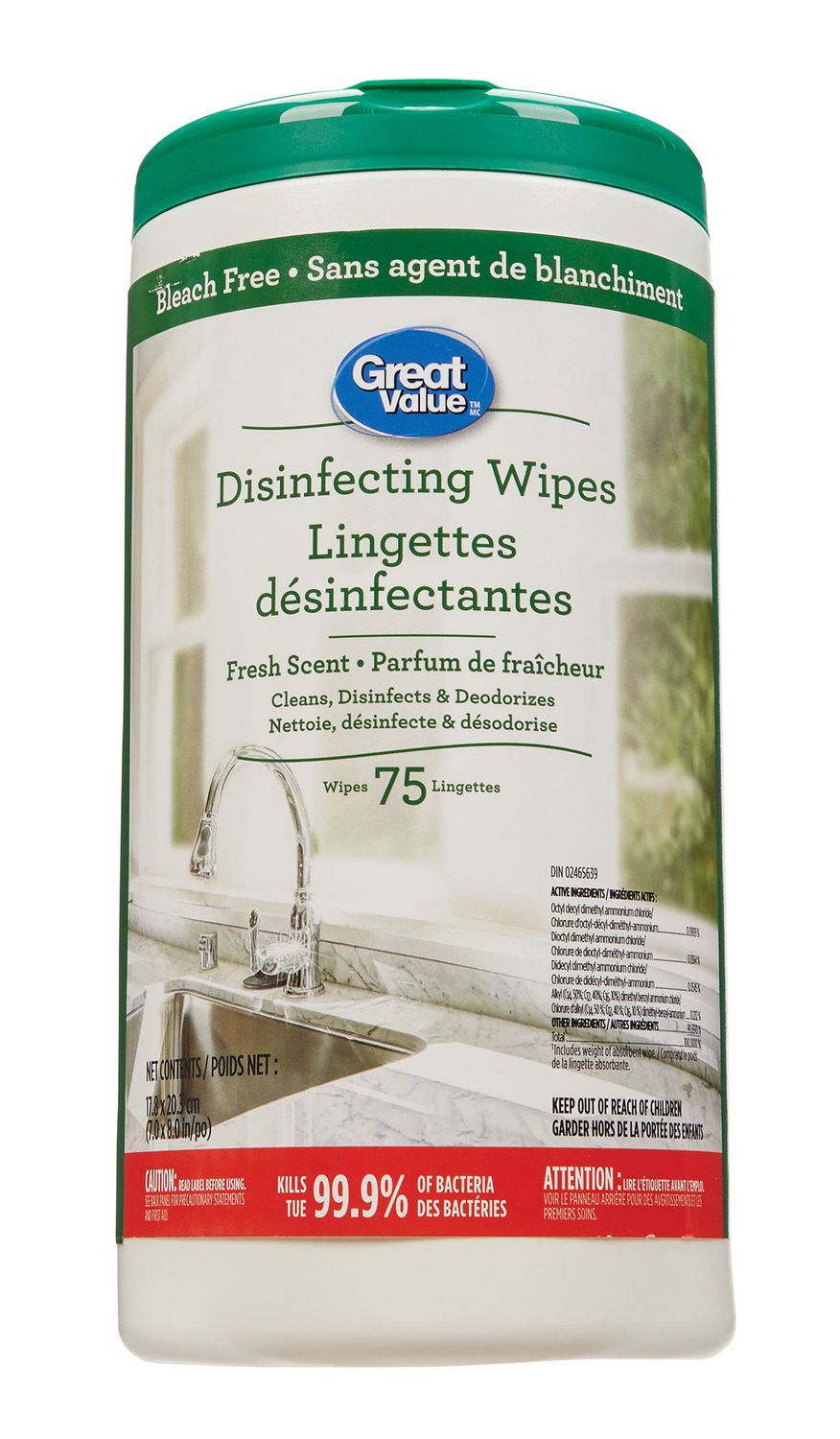 Great Value Disinfecting Wipes Fresh Scent 75 Wipes Walmart Canada