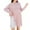 Pink, variant on Kilaqueen Maternity Dress Laceup Side Patchwork Crew Neck Long Sleeve Pregnancy Dresses Fashion Casual Maternity Dress for Baby Shower