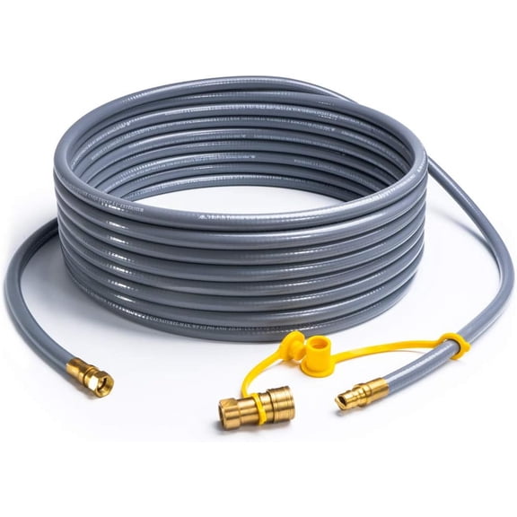 SHINESTAR 36 Feet 3/8 Inch Natural Gas Hose with Quick Connect Fitting, Propane to Natural Gas Conversion Kit for Griddle, Gas Grill, Fire Pit, Patio Heater, Pizza Oven and More