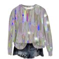 thumbnail image 2 of Shirts for Women Long Sleeve Printed Casual Loose Hoodless Sweatshirts Blue 2XL, 2 of 3