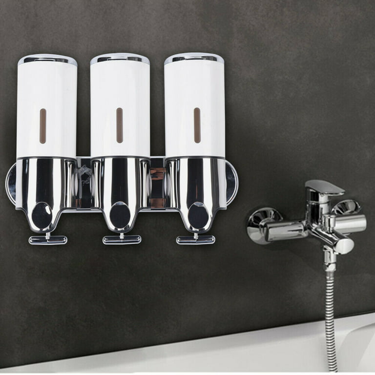 3X 500ml Soap Dispenser Wall Mounted Bathroom Shower Shampoo Lotion Holder  White