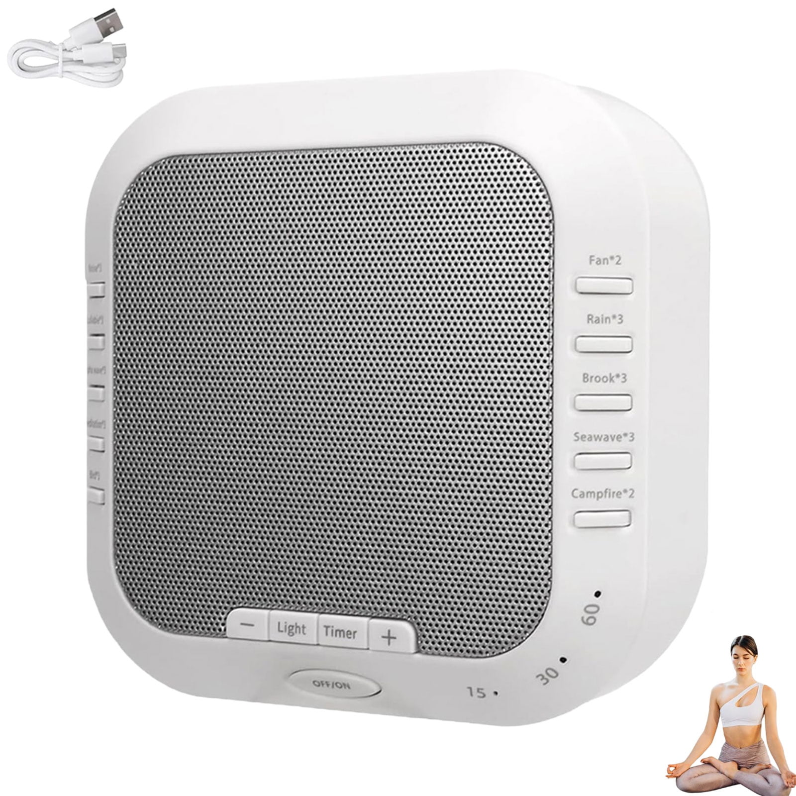 Ora Sound Machine with Solfeggio Frequencies & White Noise, Relaxing Sleep & Meditation Aid with Night Light Ideal Gift for Stress Relief, Yoga, and Relaxation