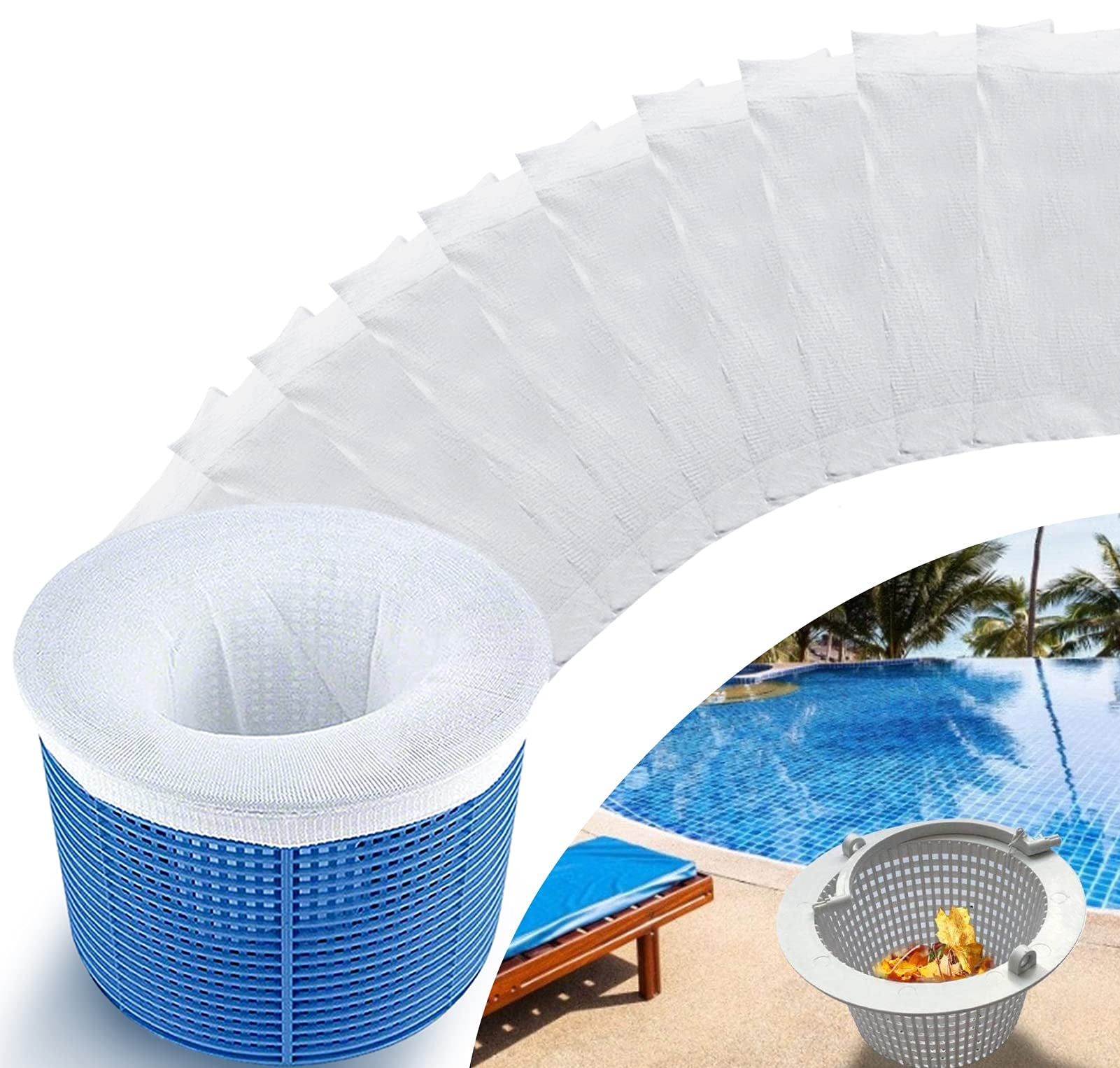 10Pack Swimming Pool Skimmer Socks for Inground & Above Ground Pool