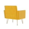thumbnail image 4 of S-HOME Modern Velvet Armchair Single Sofa in Gold Legs and Tufted Design for Living Room or Bedroom, orange-yellow, 4 of 6