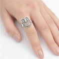 thumbnail image 4 of Women's Filigree Owl Ring .925 Sterling Silver Band Jewelry Female Male Unisex Size 10, 4 of 4