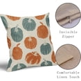 thumbnail image 4 of Light Blue Orange Pumpkin Fall Pillow Covers 18x18 Set of 2 Autumn Harvest Print Thanksgiving Decorative Throw Pillows Outdoor Farmhouse Cushion Case Seasonal Decor for Couch Sofa Bed, 4 of 6