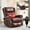 Red, variant on Genuine Leather Recliner Chair with Heat Massage, 360° Swivel Rocker Recliner with 8-Point Massage System, Manual Handle Operation, Red