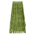 thumbnail image 6 of EDFBUYKRS Female Skirts Womens Fall Skirts Plaid Pleated Women's Fashion Flowy Fringe Bodycon Skirt Elegant Comfortable Slim Fit Versatile Midi Skirt for Daily, 6 of 6