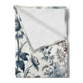 thumbnail image 2 of Ambesonne Floral Eucalyptus Fleece Throw Blanket Vintage Flowering 50"x70" Slate Blue and Burgundy, 2 of 5