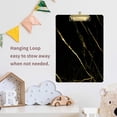 thumbnail image 7 of GZHJMY Black Marble Gold Acrylic Clipboard Letter Size 9" x 12.5" Decorative Clipboard with Low Profile Gold Metal Clip for Office School Student Women Whiteboard Clipboards, 7 of 7