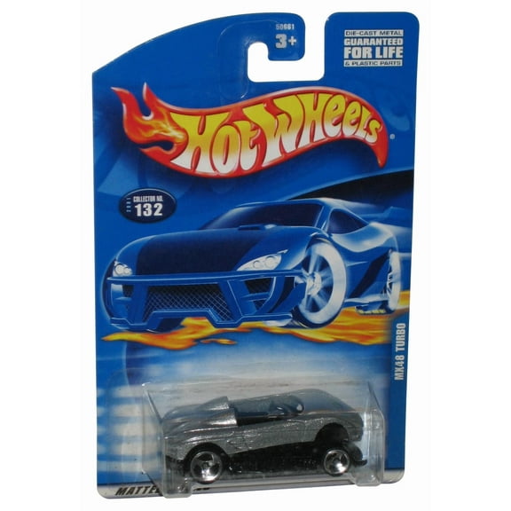 Hot Wheels MX48 Turbo (2001) Silver Collector Toy Car #132