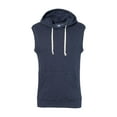 thumbnail image 2 of Adult Triblend Fleece Sleeveless Hooded Sweatshirt - TRUE NAVY TRBLND - 2XL, 2 of 3