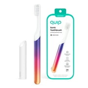 Quip Sonic Battery Electric Toothbrush, Metal Handle, Sunset Color, Soft Bristles, 1 Count