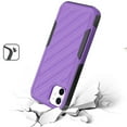 thumbnail image 4 of For Apple iPhone 11 (6.1") Hybrid lined shockproof dual layer Rugged 2in1 Hard PC & Silicone TPU Non Slip Textured Tough Armor Cover ,Xpm Phone Case [ Purple ], 4 of 12