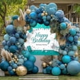 112pcs Stylish Balloon Arch Set in Blue And Golden, Featuring Birthday