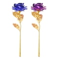 thumbnail image 1 of Chapado En Oro De Tallo Largo Flor De Rosa Artificial Romántico Día De San Valentín Amante Regalo Adornos Para El Hogar 24K Speravity HA024592-07, 1 of 6