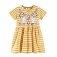 thumbnail image 2 of DHFJKG Toddler Girl Easter Dress Bunny Floral Embroidery Striped Short Sleeve Dresses Casual Cozy Dresses, 2 of 8