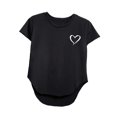 thumbnail image 3 of Mujer Cuello Redondo Manga Corta Trajes Cómodos Elegante Casual Transpirable Top T Negro, 3 of 8