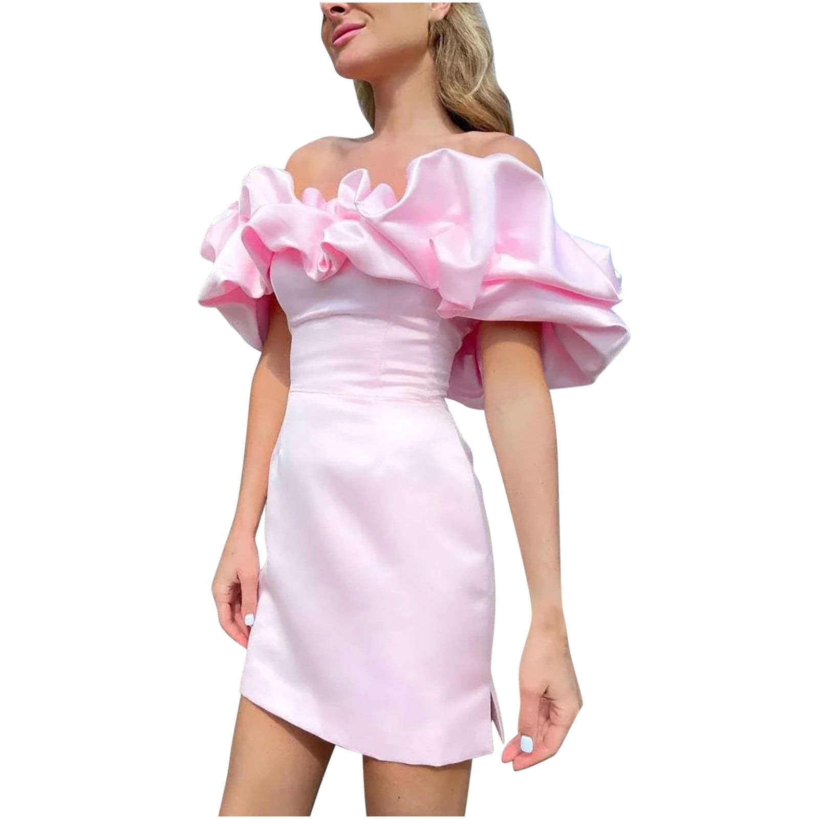 Tawop Built In Bra Dress Women'S Sleeveless Father'S Day Pink 8