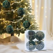 Steadline 4-Piece Flocked Christmas Ball Set - Premium Velvet Tree Ornaments with Metal Hangers for Holiday Decor, Gift Exchange and Seasonal Home Styling