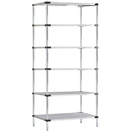 

21 Deep x 72 Wide x 54 High 6 Tier Stainless Steel Solid Starter Shelving Unit