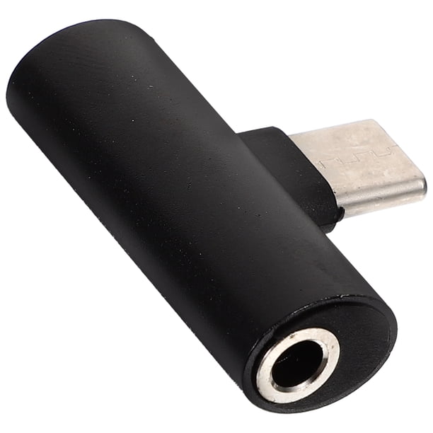 Adaptador 2 en 1 de carga tipo C a auriculares auxiliares de 3,5 mm, compatible con teléfonos Xiaomi y Huawei (negro)