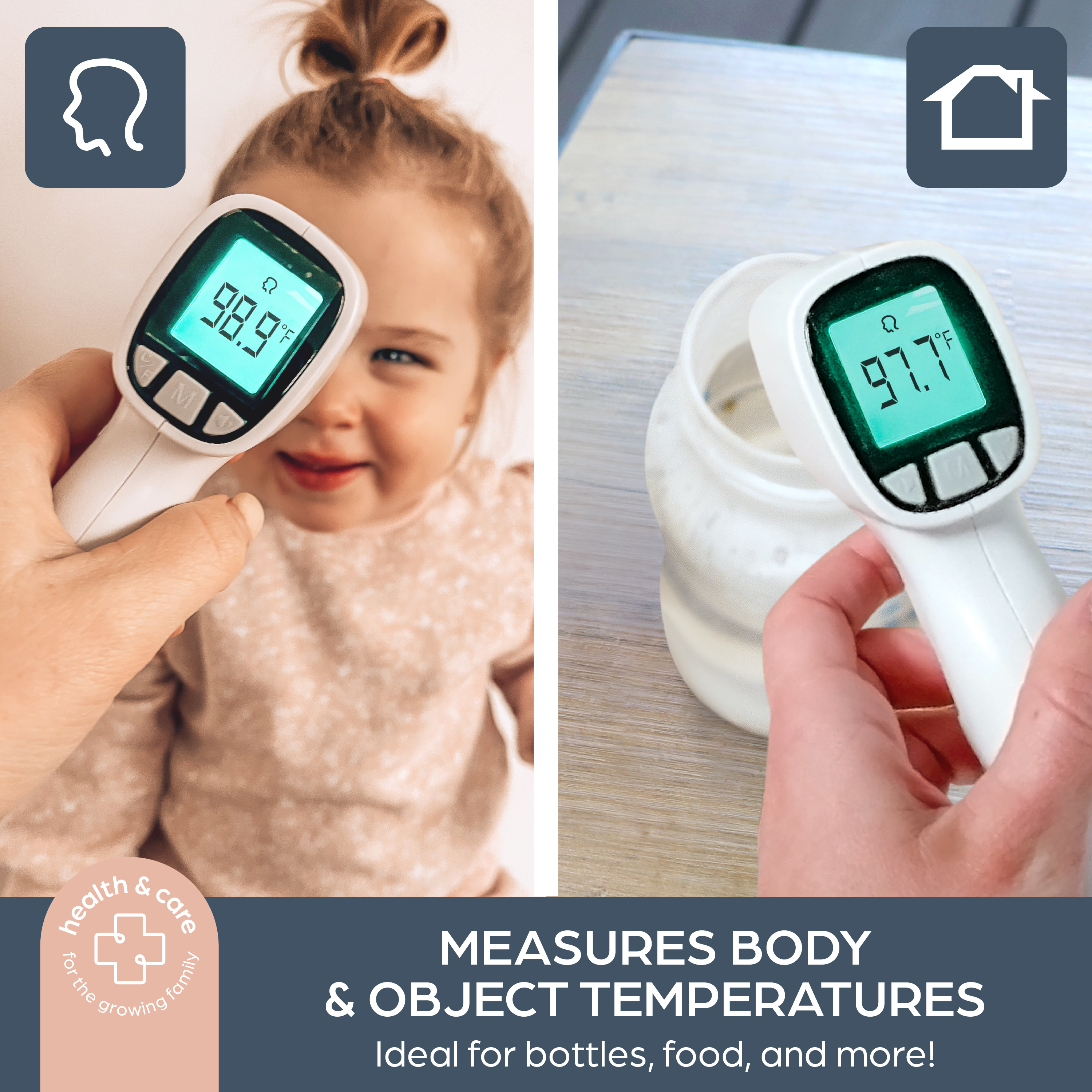 Dreambaby® Non-Contact Rapid Response Infrared Digital Forehead Thermometer - 20 Readings Memory Recall, 10 sec Shut-Off - for Infants, Children, and Adults - White